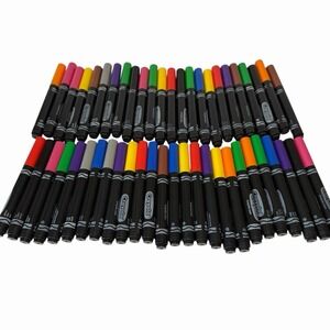 Crayola Multicolor Black Barrel Markers Assorted Colors Pack Lot Of 50 Tested
